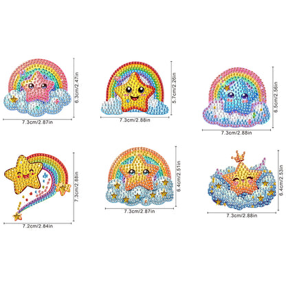 6Pcs Diamond Painting Refrigerator Magnets Diamond Art Kits for Adults Beginners