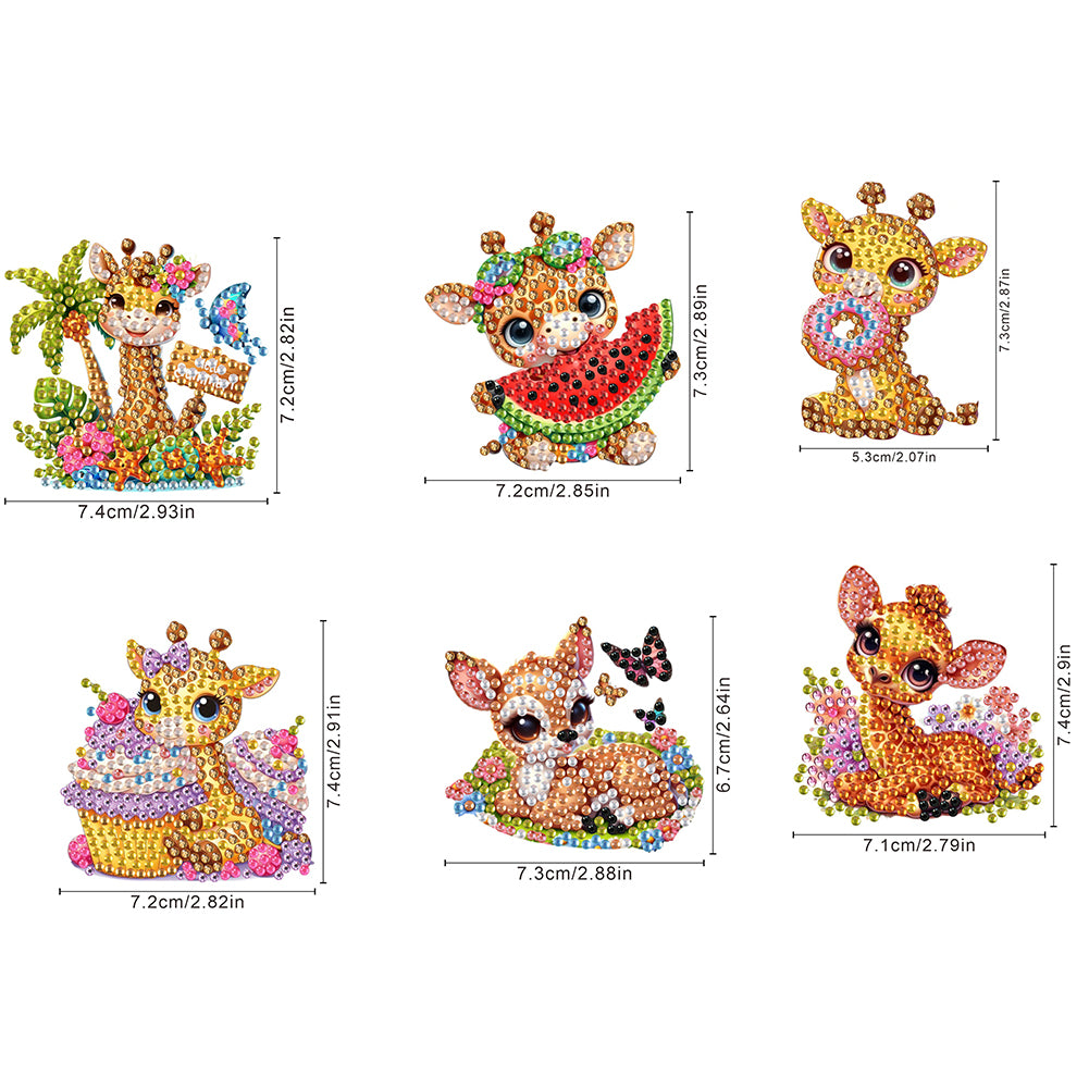 6Pcs Diamond Painting Refrigerator Magnets Diamond Art Kits for Adults Beginners