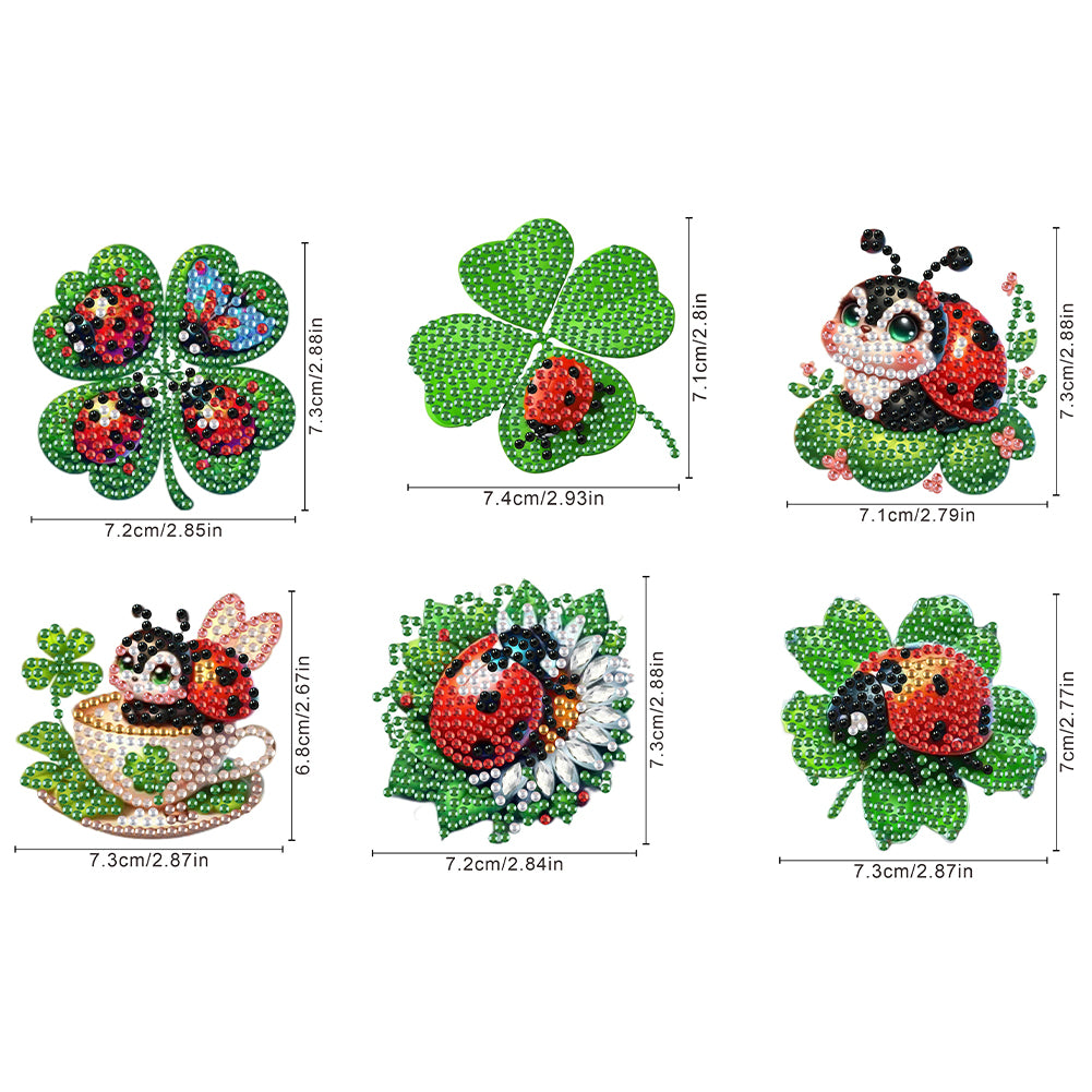 6Pcs Diamond Painting Refrigerator Magnets Diamond Art Kits for Adults Beginners