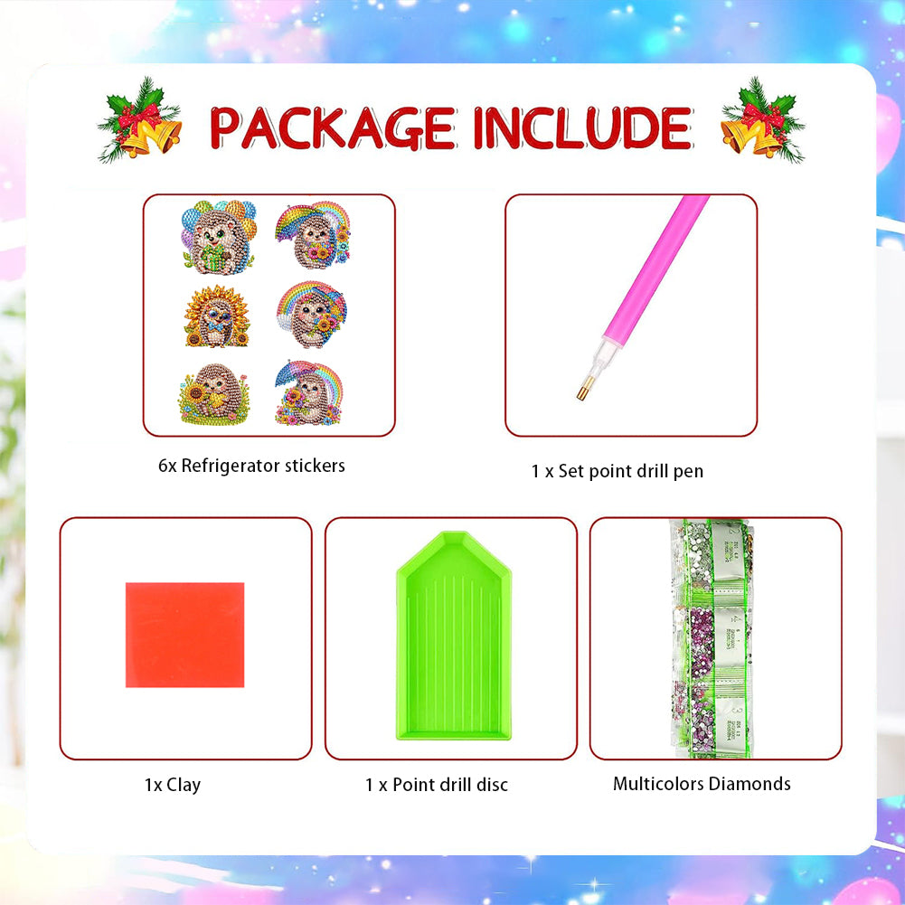 6Pcs Diamond Painting Refrigerator Magnets Diamond Art Kits for Adults Beginners