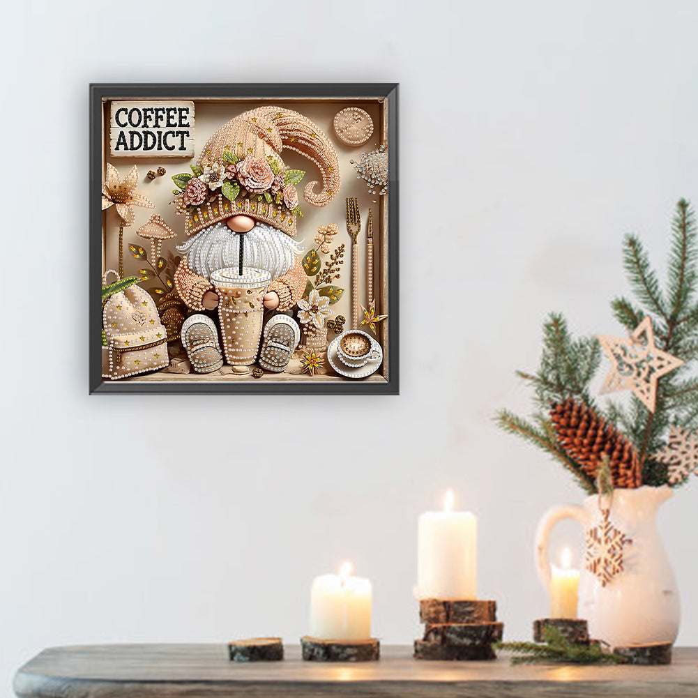 Coffee Gnome - Special Shaped Drill Diamond Painting 30*30CM