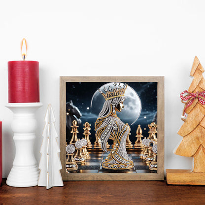 Abstract Chess Goddess - Special Shaped Drill Diamond Painting 30*30CM