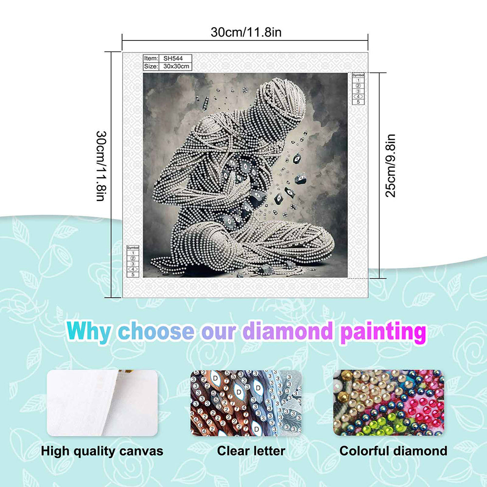Abstract Art Portrait - Special Shaped Drill Diamond Painting 30*30CM
