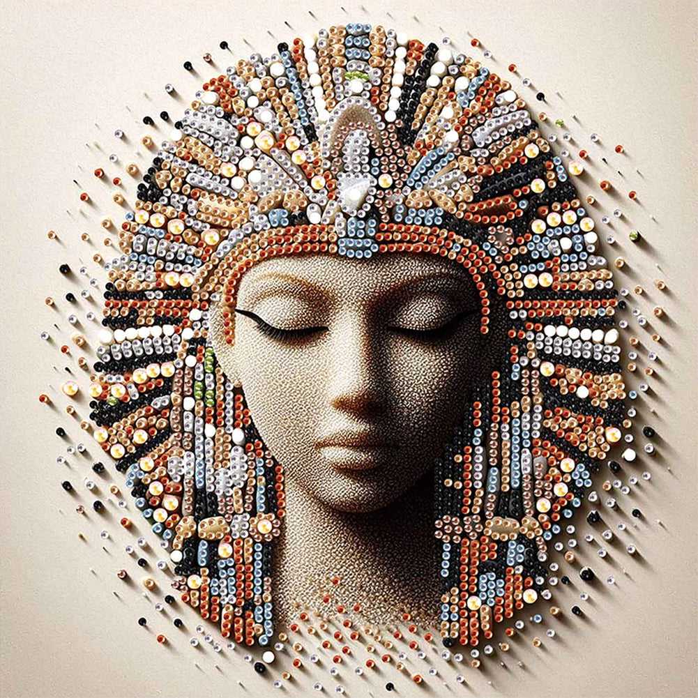 Abstract Egyptian Portrait - Special Shaped Drill Diamond Painting 30*30CM