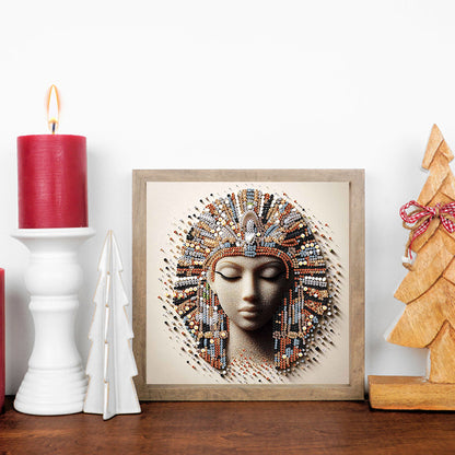 Abstract Egyptian Portrait - Special Shaped Drill Diamond Painting 30*30CM