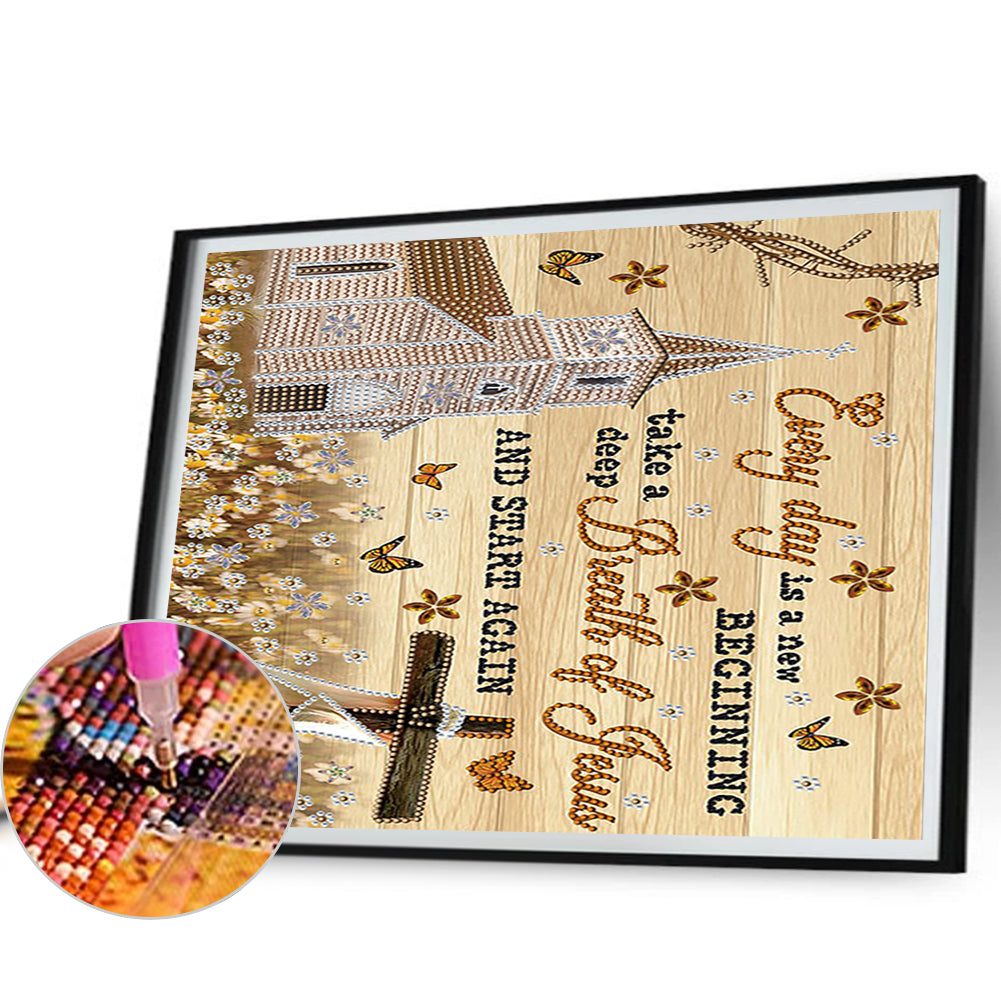 4 Pcs English - Special Shaped Drill Diamond Painting 40*30CM