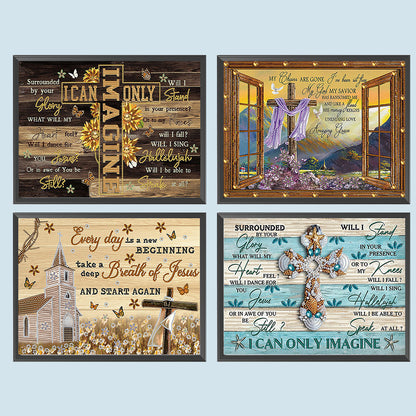 4 Pcs English - Special Shaped Drill Diamond Painting 40*30CM