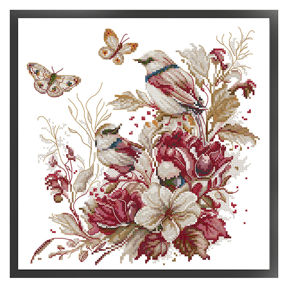 Autumn Bird - 14CT Stamped Cross Stitch 33*33CM(Joy Sunday)