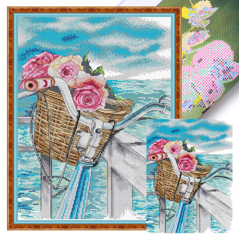 Seaside Romance - 14CT Stamped Cross Stitch 33*44CM(Joy Sunday)