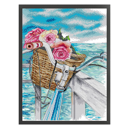 Seaside Romance - 14CT Stamped Cross Stitch 33*44CM(Joy Sunday)
