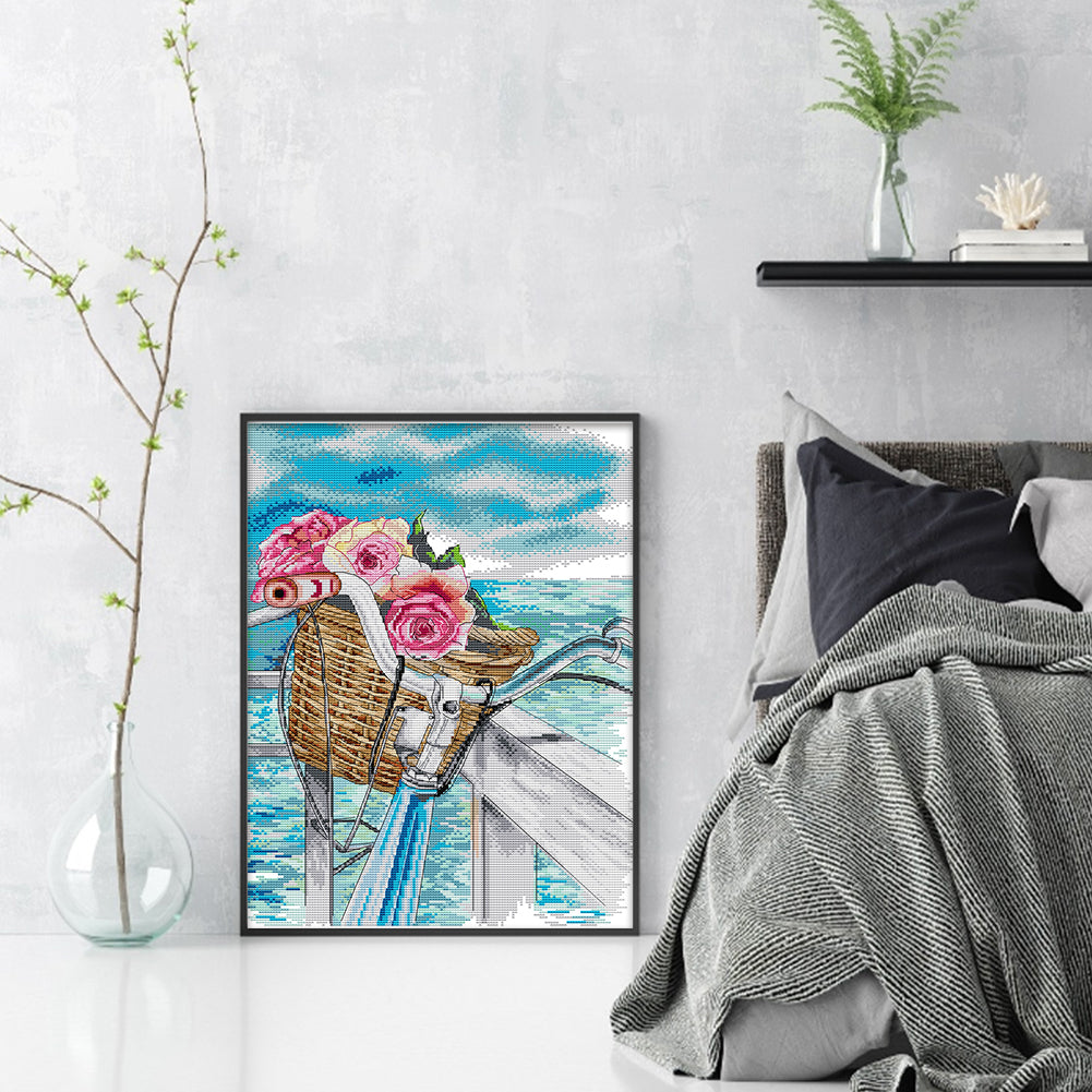Seaside Romance - 14CT Stamped Cross Stitch 33*44CM(Joy Sunday)