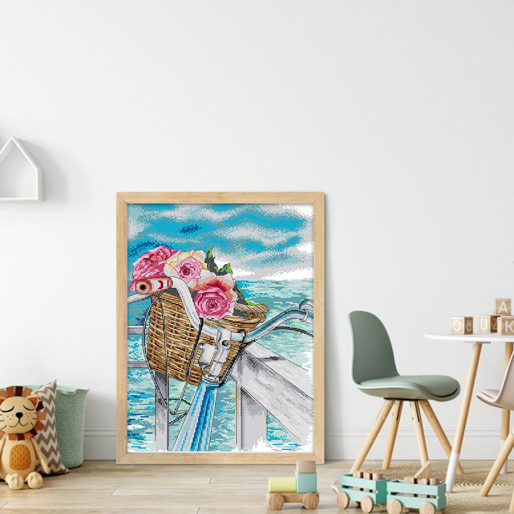 Seaside Romance - 14CT Stamped Cross Stitch 33*44CM(Joy Sunday)