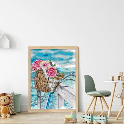 Seaside Romance - 14CT Stamped Cross Stitch 33*44CM(Joy Sunday)