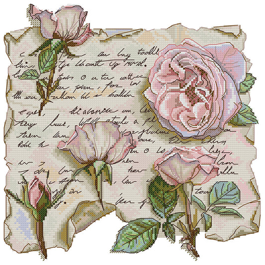 Love Letter From A Rose - 14CT Stamped Cross Stitch 31*32CM(Joy Sunday)