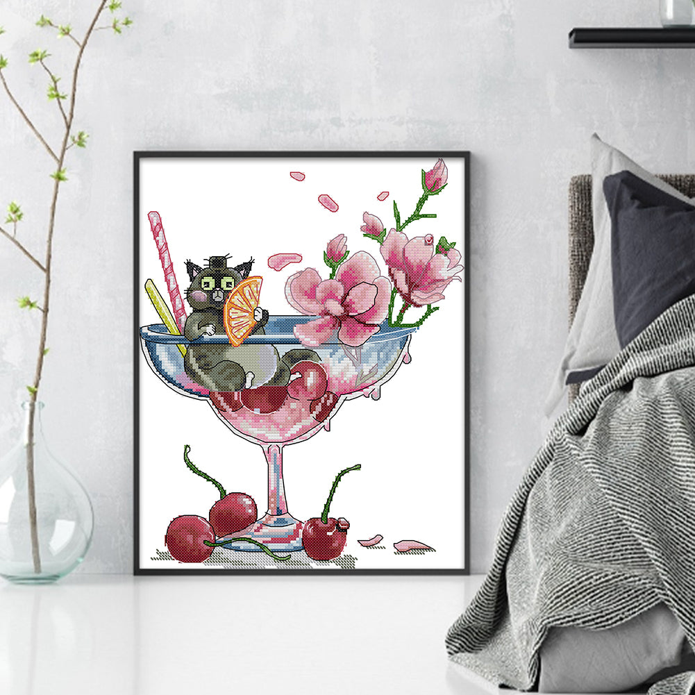 This Is Lying Flat - 14CT Stamped Cross Stitch 28*34CM(Joy Sunday)