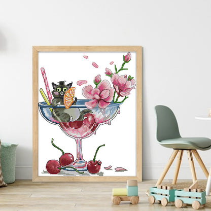 This Is Lying Flat - 14CT Stamped Cross Stitch 28*34CM(Joy Sunday)