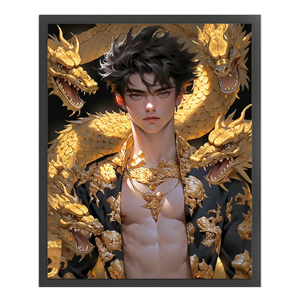 Boy And Dragon - 11CT Stamped Cross Stitch 40*50CM