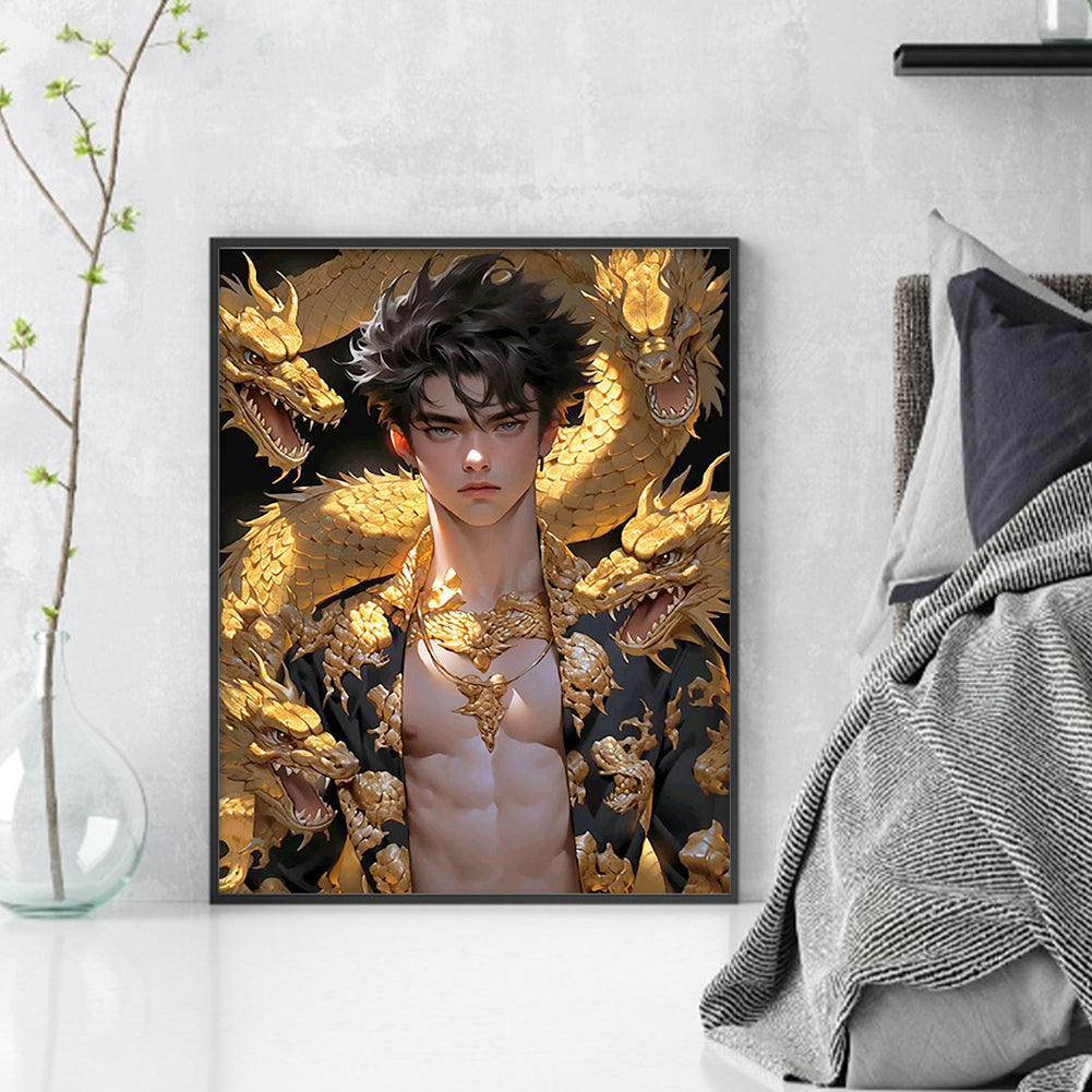Boy And Dragon - 11CT Stamped Cross Stitch 40*50CM