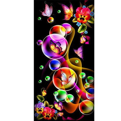 2 Pcs Flowers - Full AB Round Drill Diamond Painting 40*80CM