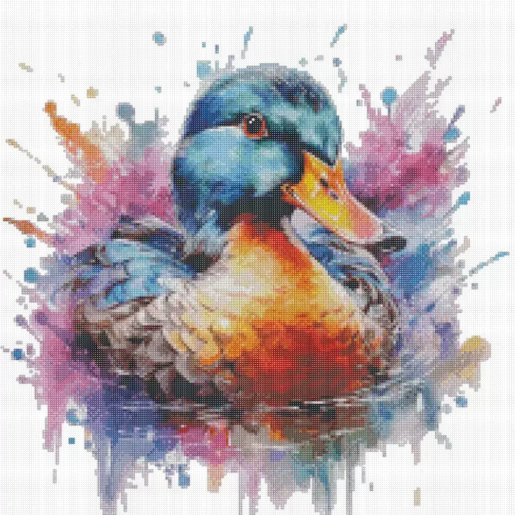 Watercolor Duckling - 14CT Stamped Cross Stitch 50*50CM(Fairy Brand)