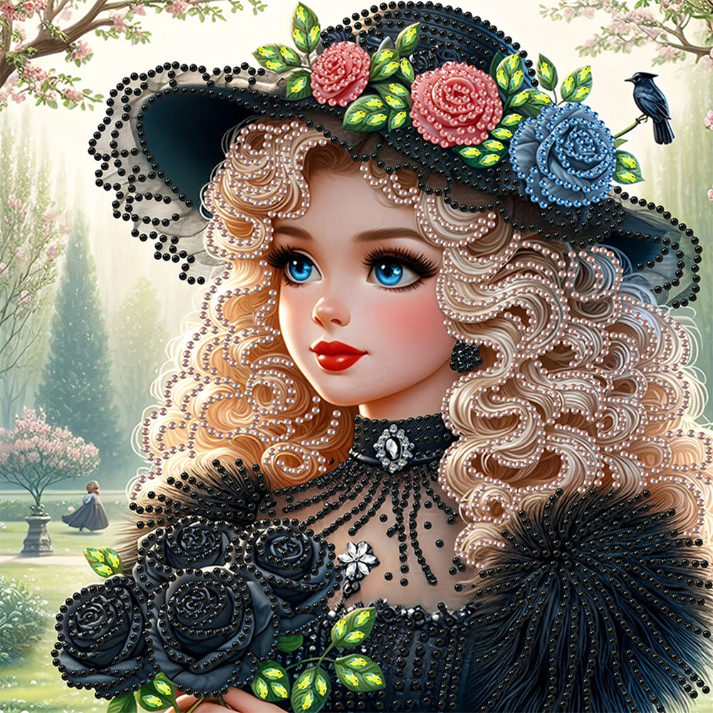 Elegant Little Girl - Special Shaped Drill Diamond Painting 30*30CM