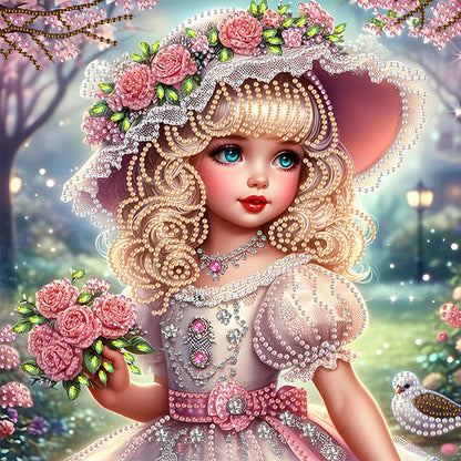 Elegant Little Girl - Special Shaped Drill Diamond Painting 30*30CM