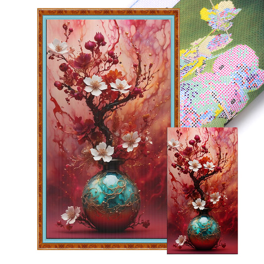 Vase - 11CT Stamped Cross Stitch 40*70CM