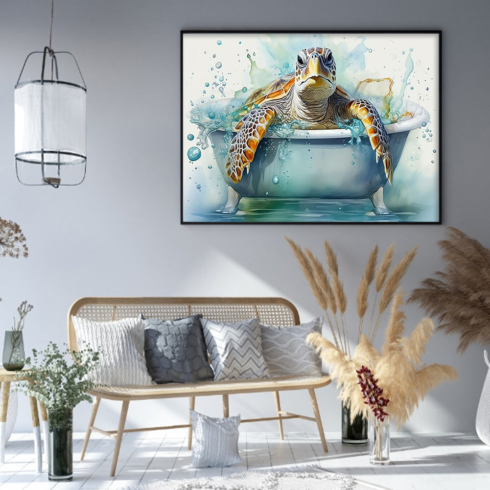 Turtle Bathing - 11CT Stamped Cross Stitch 50*40CM