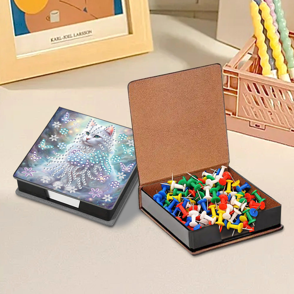 Leather 5D Diamond Painting Kit Note Box Diamond Art Notepad Box for Home Office
