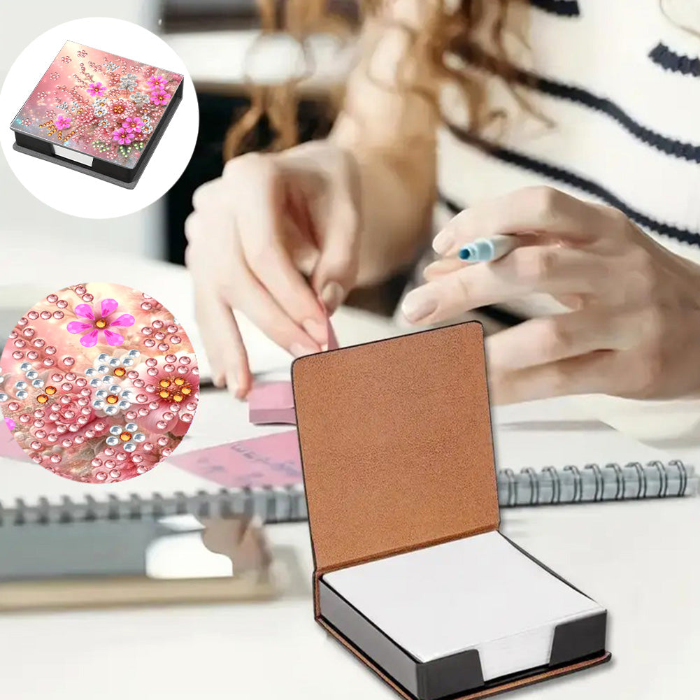Leather 5D Diamond Painting Kit Note Box Diamond Art Notepad Box for Home Office