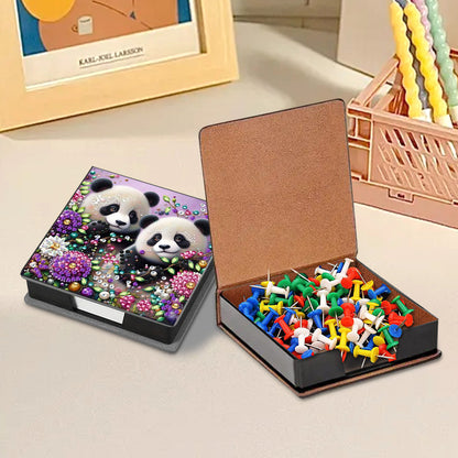 Leather 5D Diamond Painting Kit Note Box Diamond Art Notepad Box for Home Office