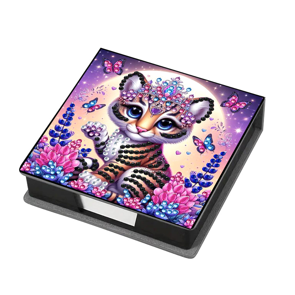 Leather 5D Diamond Painting Kit Note Box Diamond Art Notepad Box for Home Office