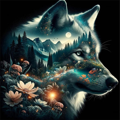 Silhouette - Wolf - 11CT Stamped Cross Stitch 40*40CM