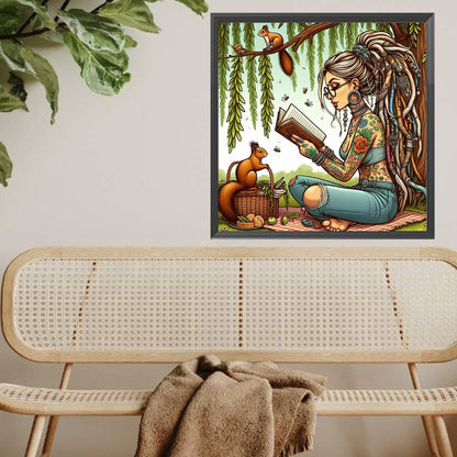 Reading Girl - Full Square Drill Diamond Painting 40*40CM