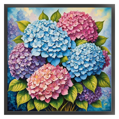 Hydrangeas - 11CT Stamped Cross Stitch 40*40CM