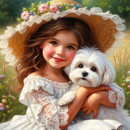 Lovely Girls - 11CT Stamped Cross Stitch 40*40CM