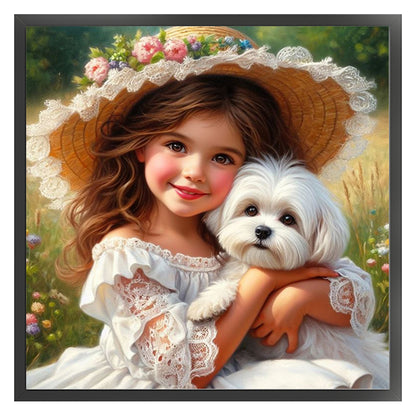 Lovely Girls - 11CT Stamped Cross Stitch 40*40CM
