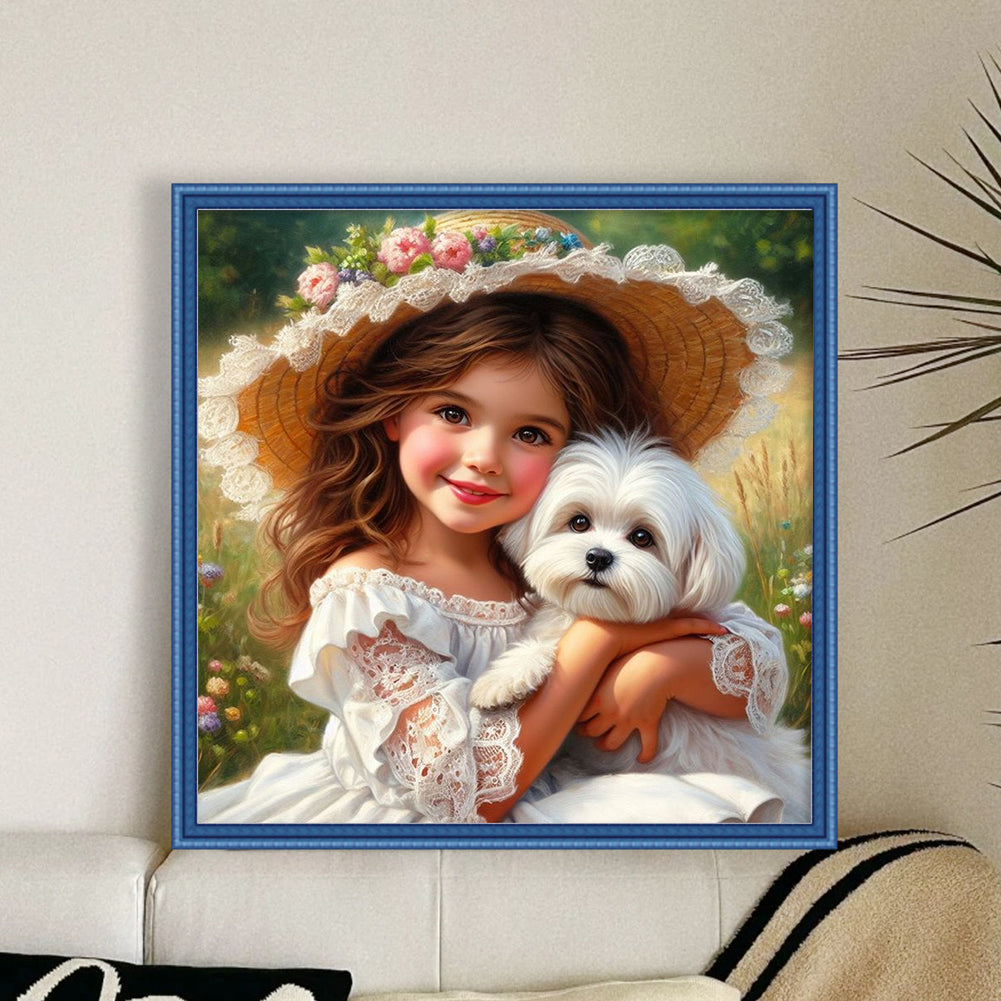 Lovely Girls - 11CT Stamped Cross Stitch 40*40CM