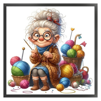 Sewing Old Ladies - 11CT Stamped Cross Stitch 40*40CM