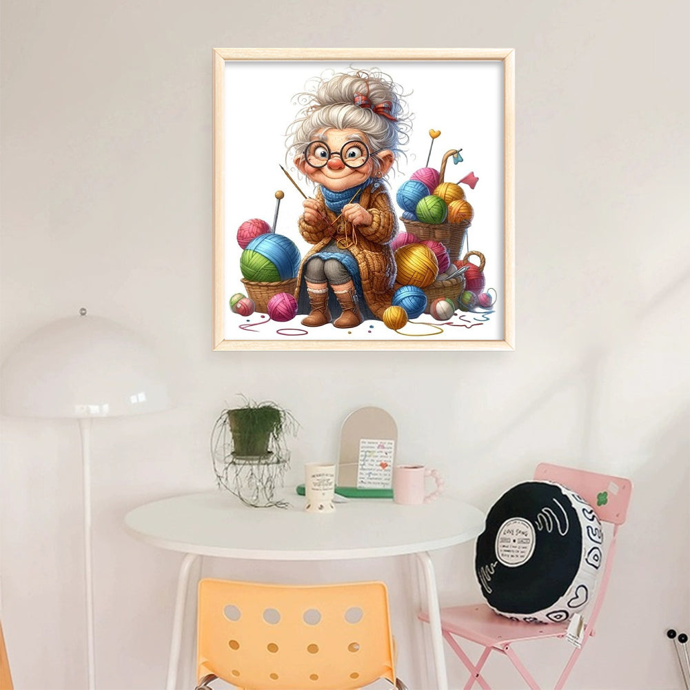 Sewing Old Ladies - 11CT Stamped Cross Stitch 40*40CM