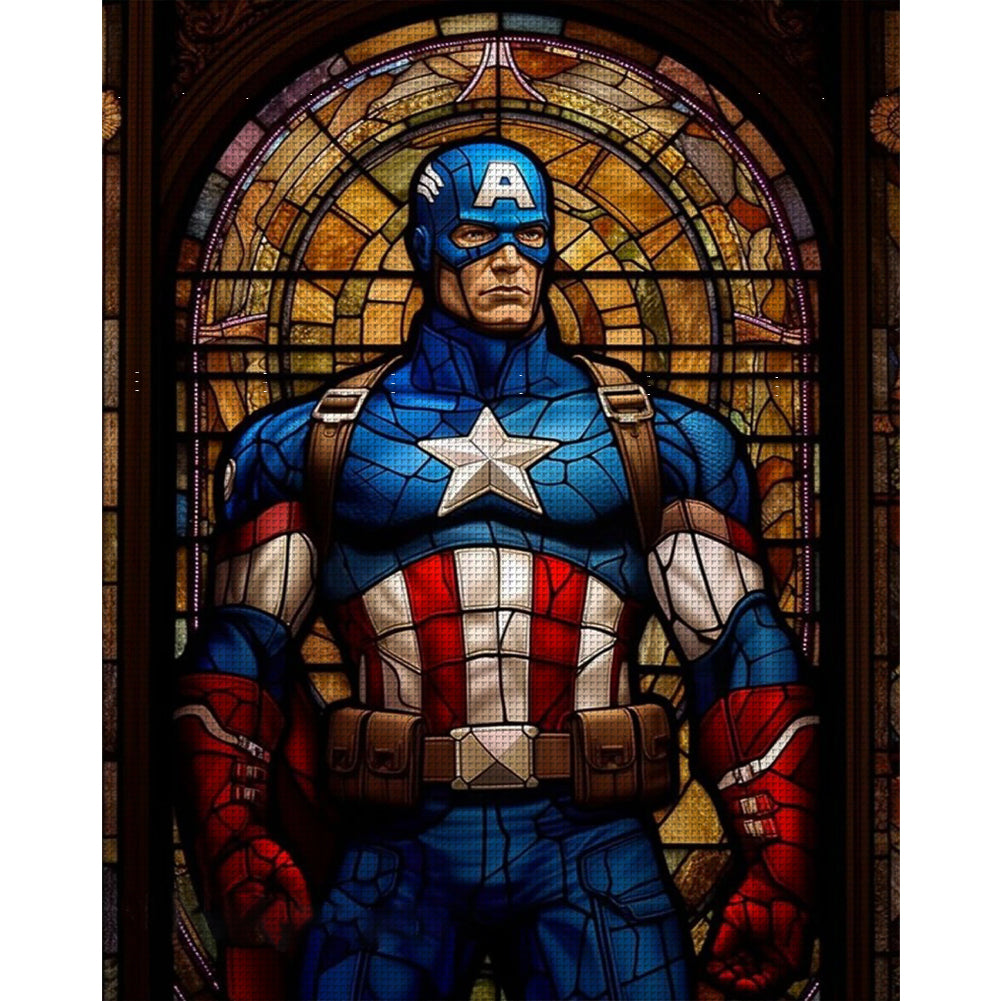 Captain America - 14CT Stamped Cross Stitch 50*60CM