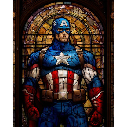 Captain America - 14CT Stamped Cross Stitch 50*60CM