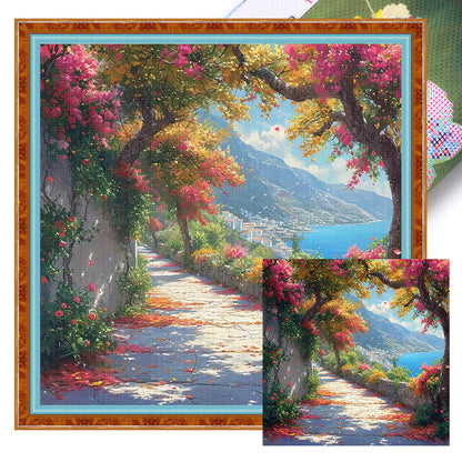 Seaside Town - Stamped Cross Stitch 50*50CM