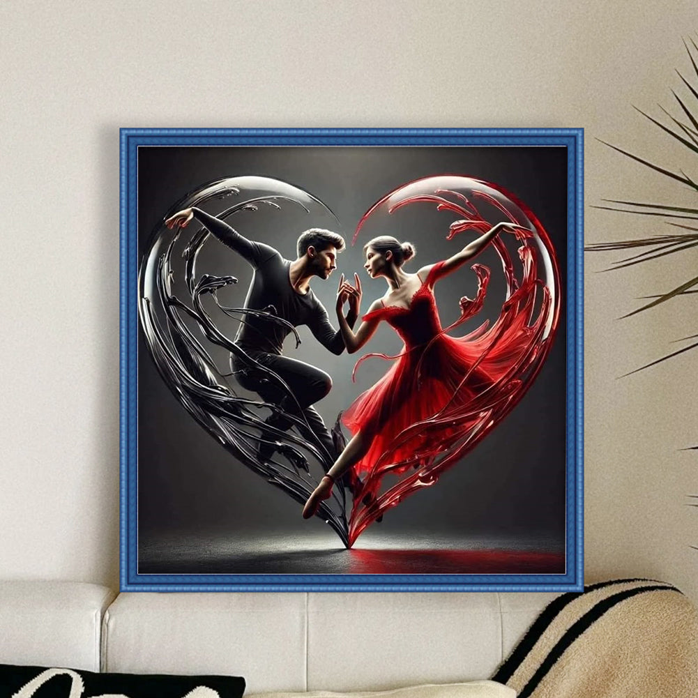 Red And Black - 11CT Stamped Cross Stitch 45*45CM