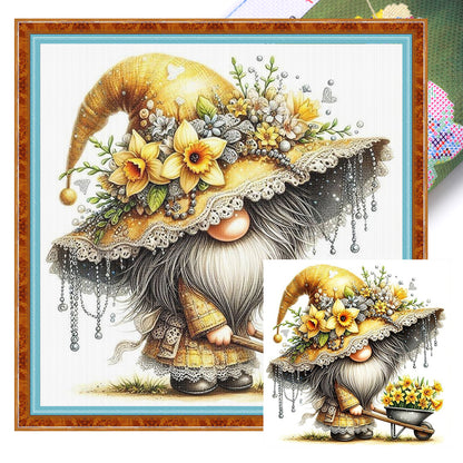 Flower Gnomes - 11CT Stamped Cross Stitch 40*40CM