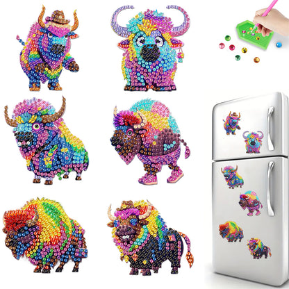 6Pcs Diamond Painting Refrigerator Magnets Diamond Art Kits for Adults Beginners
