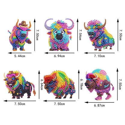 6Pcs Diamond Painting Refrigerator Magnets Diamond Art Kits for Adults Beginners