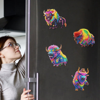 6Pcs Diamond Painting Refrigerator Magnets Diamond Art Kits for Adults Beginners