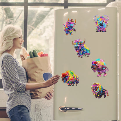 6Pcs Diamond Painting Refrigerator Magnets Diamond Art Kits for Adults Beginners