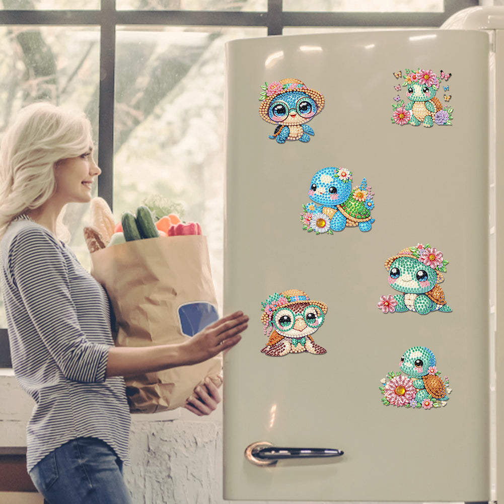 6Pcs Diamond Painting Refrigerator Magnets Diamond Art Kits for Adults Beginners